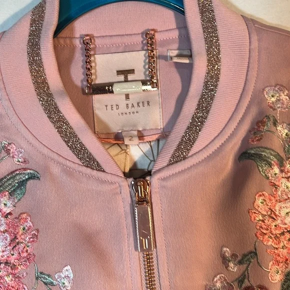 Ted Baker Women embroidered light weight jacket size 2 (US 4-6) pink - Picture 2 of 13